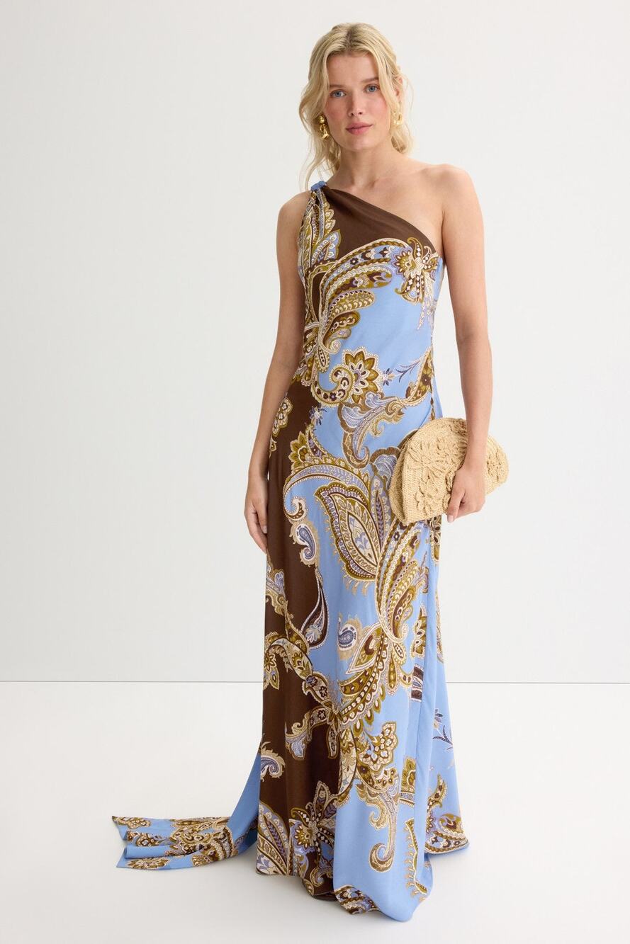 Hemant & Nandita - One Shoulder Long Dress - Size Small